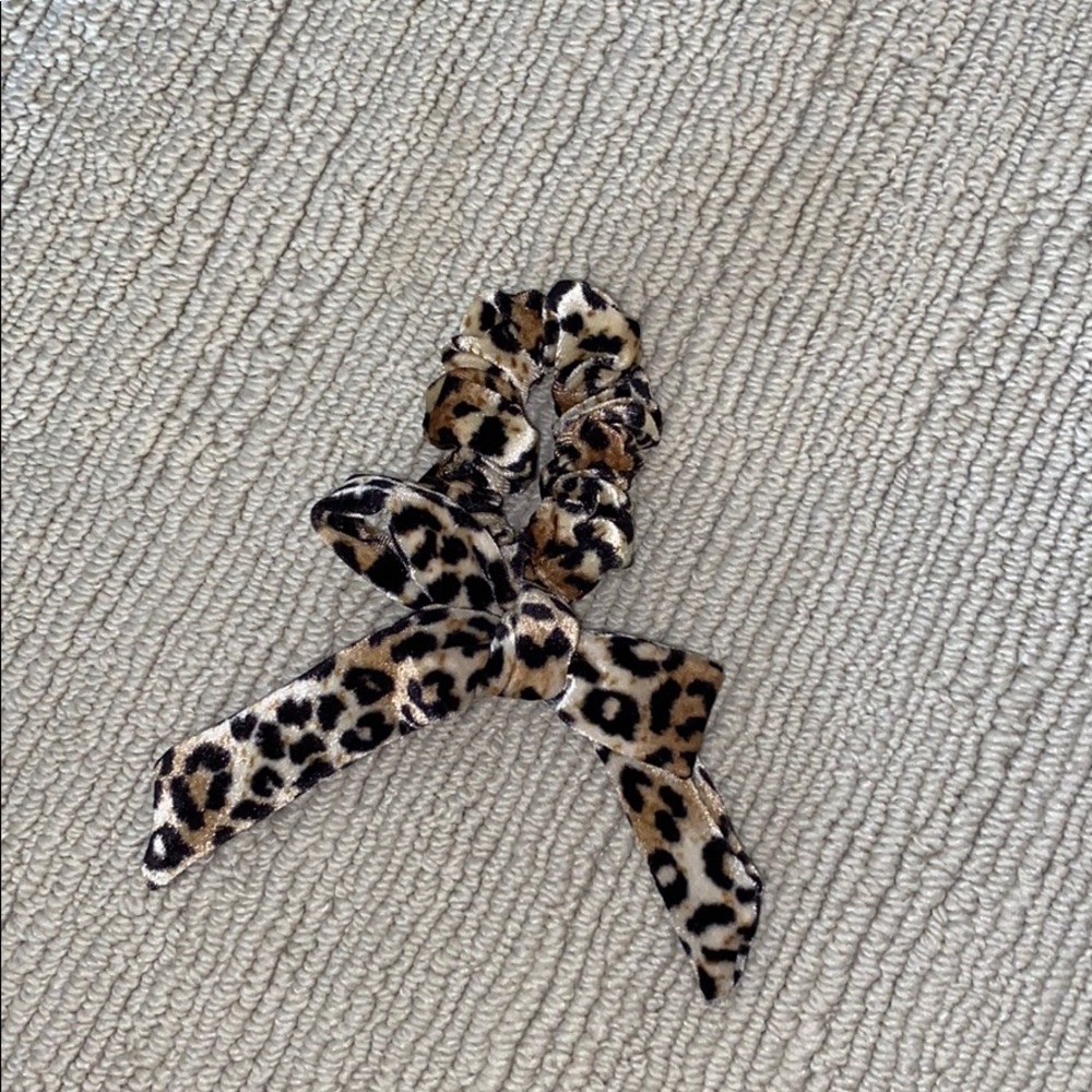 Cheetah Bow Hair Scrunchie